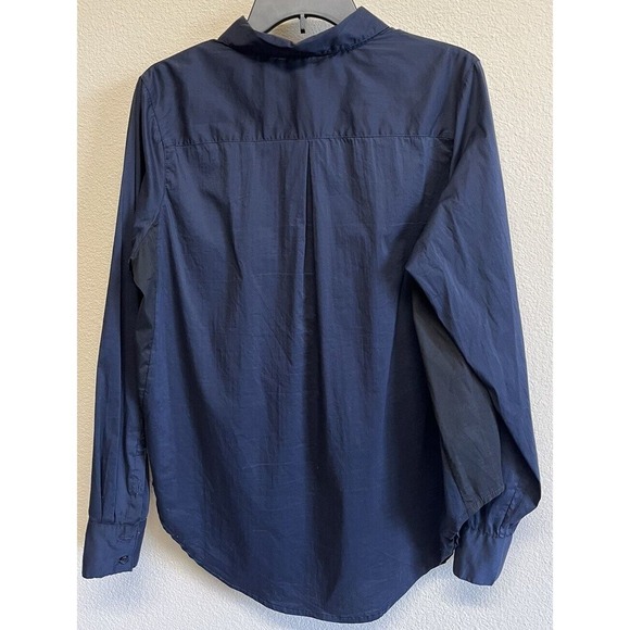 Universal Standard Navy Blue Elbe Popover Blouse Long Sleeve Size S/14 - Picture 4 of 10